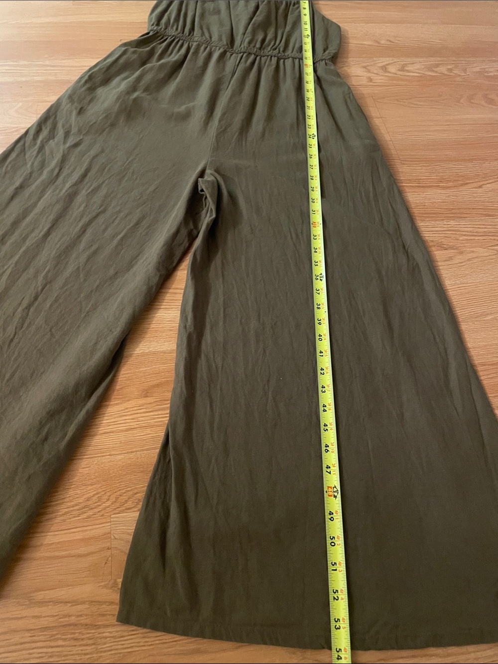 Haute Hippie Style Women’s Olive Green Linen Blend Wide Leg Jumpsuit Size M - Picture 4 of 10